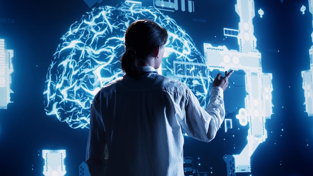 Deep learning algorithm framework displaying predictive modeling and pattern recognition